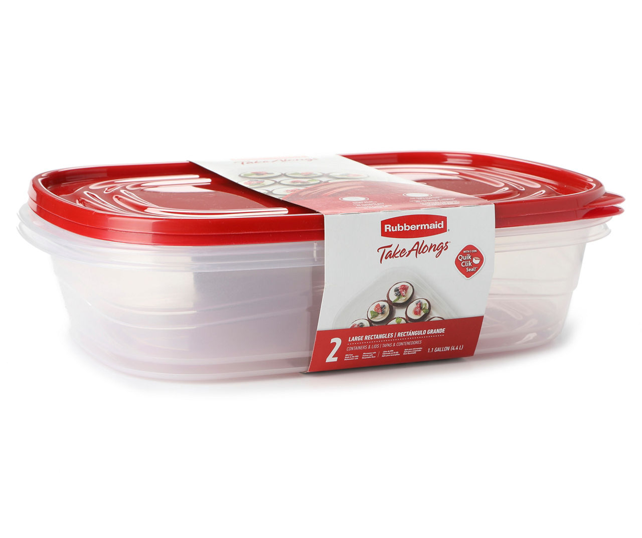 Rubbermaid TakeAlongs 1.1Gallon Large Rectangle Containers, 2Pack