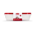 thumbnail interactive-video image 1 of Rubbermaid TakeAlongs, 1 Gallon, 2 Packs, Red, Large Rectangular Plastic Food Storage Containers, 1 of 9