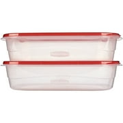 Rubbermaid TakeAlongs Large Rectangular Food Storage Containers, 1 Gallon, Tint Chili, 2 Count
