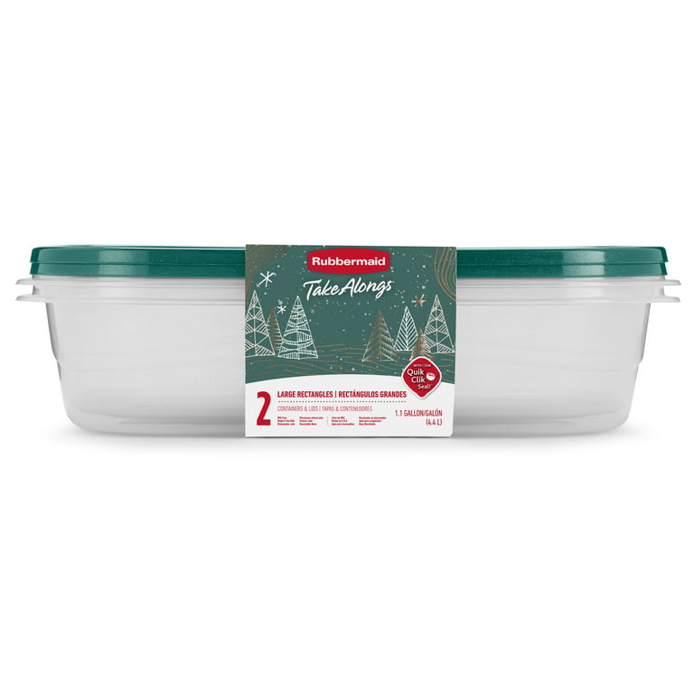 Rubbermaid TakeAlongs 1 Gallon Food Storage Containers, Set of 2, Blue  Spruce 
