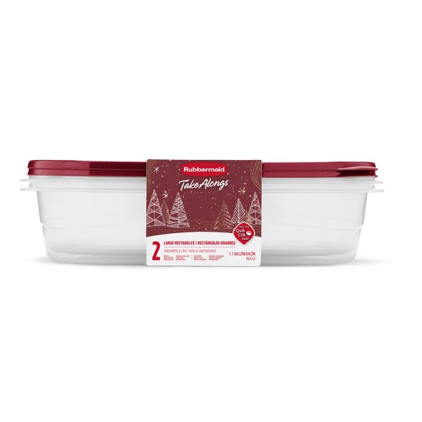 Rubbermaid TakeAlongs 1 Gallon Food Storage Containers, Set of 2