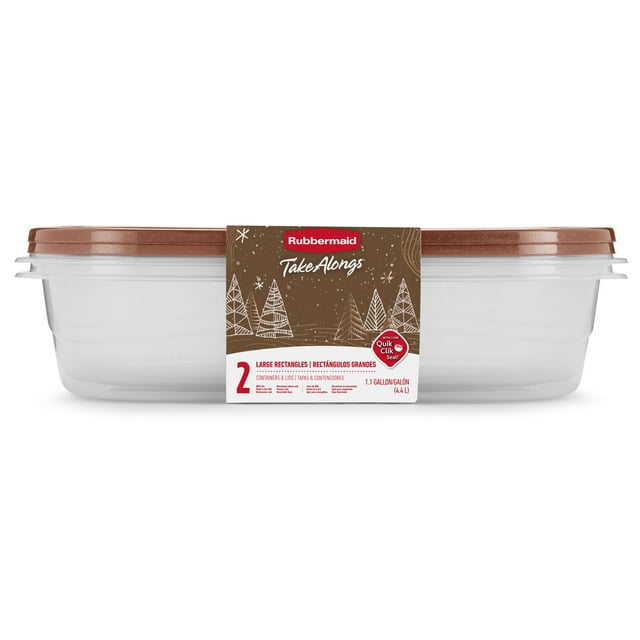 Rubbermaid TakeAlongs 1 Gallon Food Storage Containers, Set of 2