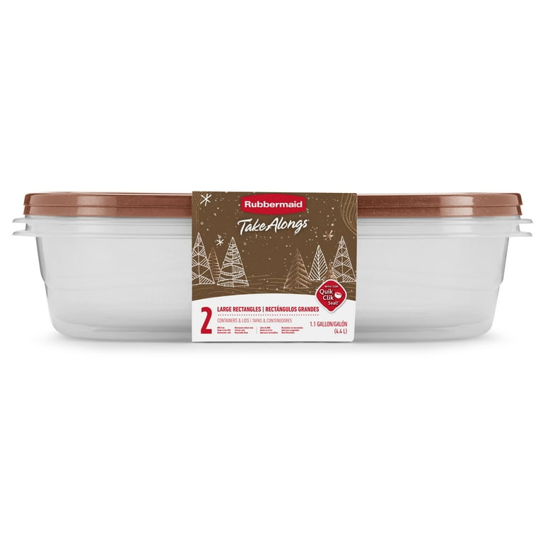 Rubbermaid TakeAlongs 1 Gallon Food Storage Containers, Set of 2, Toffee  Nut Gold