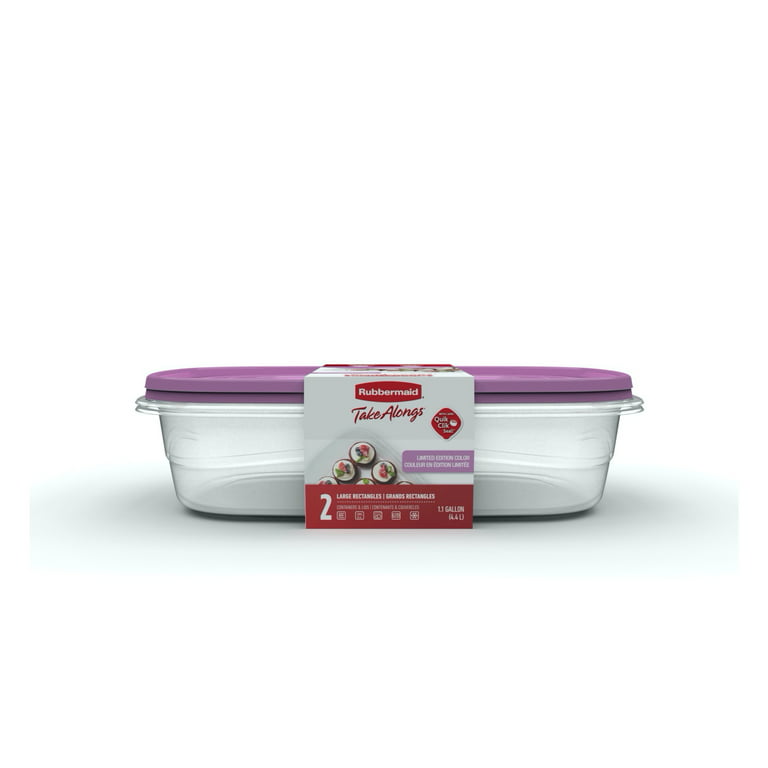 Rubbermaid TakeAlongs 1-Gallon Rectangular Food Storage Containers  Special-Edition Orchid Purple, 2pk 