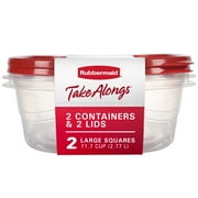 Rubbermaid TakeAlongs 11.7 Cup Food Storage Containers, Set of 2, Red