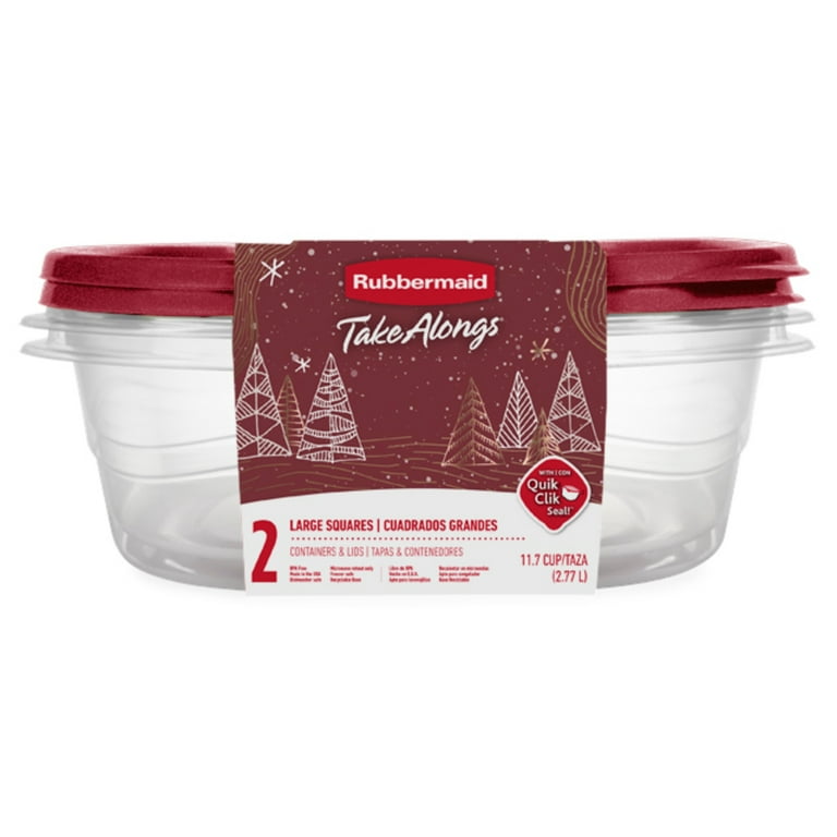 Rubbermaid TakeAlongs 11.7 Cup Food Storage Containers, Set of 2, Rhubarb  Red 