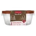 thumbnail image 1 of Rubbermaid TakeAlongs Food Storage Containers, 11.7-Cup Square, Holiday Toffee Nut Gold, 2-Pack, 1 of 4