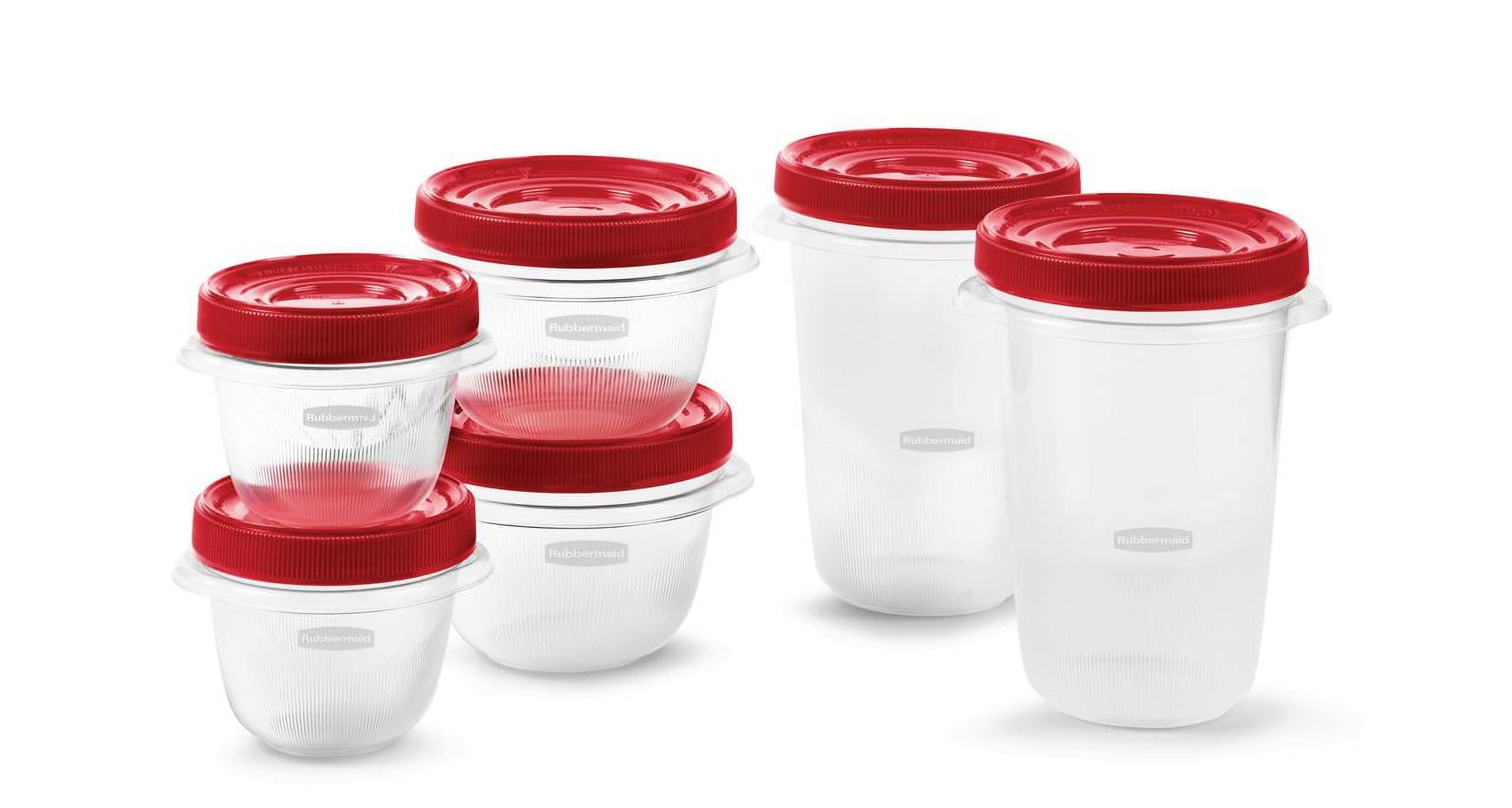 Rubbermaid TakeAlongs 12 Piece Food Storage Variety Set, Ruby