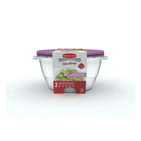 Rubbermaid TakeAlongs 3.7-Litre (15.7 Cup) Round Food Storage Containers, Special-Edition Orchid Purple, 2 Pack