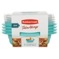 thumbnail image 1 of Rubbermaid TakeAlongs 2.9 Cup On the Go Square Food Storage Containers, Set of 4, Teal Splash, 1 of 2