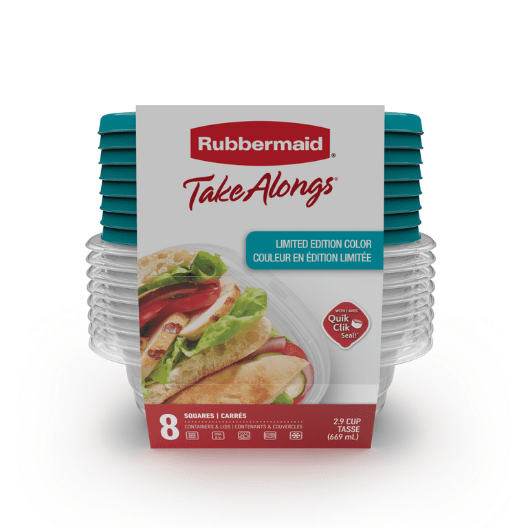 Rubbermaid Take Alongs Food Storage Containers 2.9 Cup Pack of 4 - Teal  Splash, 2.9 Cup Pack of 4 Teal - Kroger