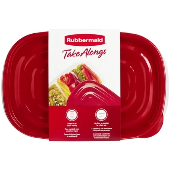 Rubbermaid TakeAlongs 3.7-Cup Divided Rectangle Food Storage (Pack of 24)