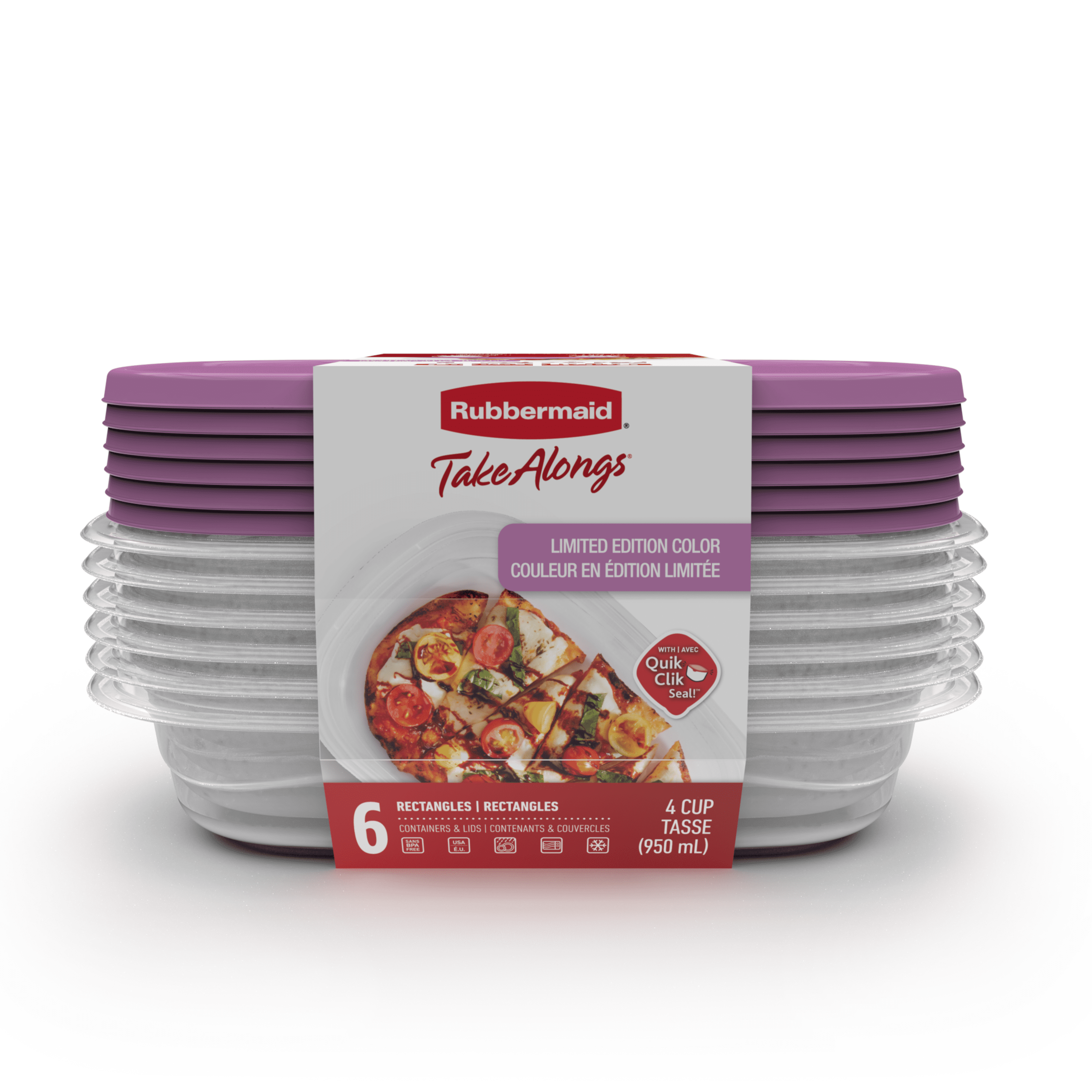 Rubbermaid TakeAlongs Mule Spice 2.9 Cup Squares Containers, 4-Pack