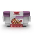 thumbnail image 1 of Rubbermaid TakeAlongs 950-mL (4 Cup) Rectangular Food Storage Containers, Special-Edition Orchid Purple, 6 Pack, 1 of 6