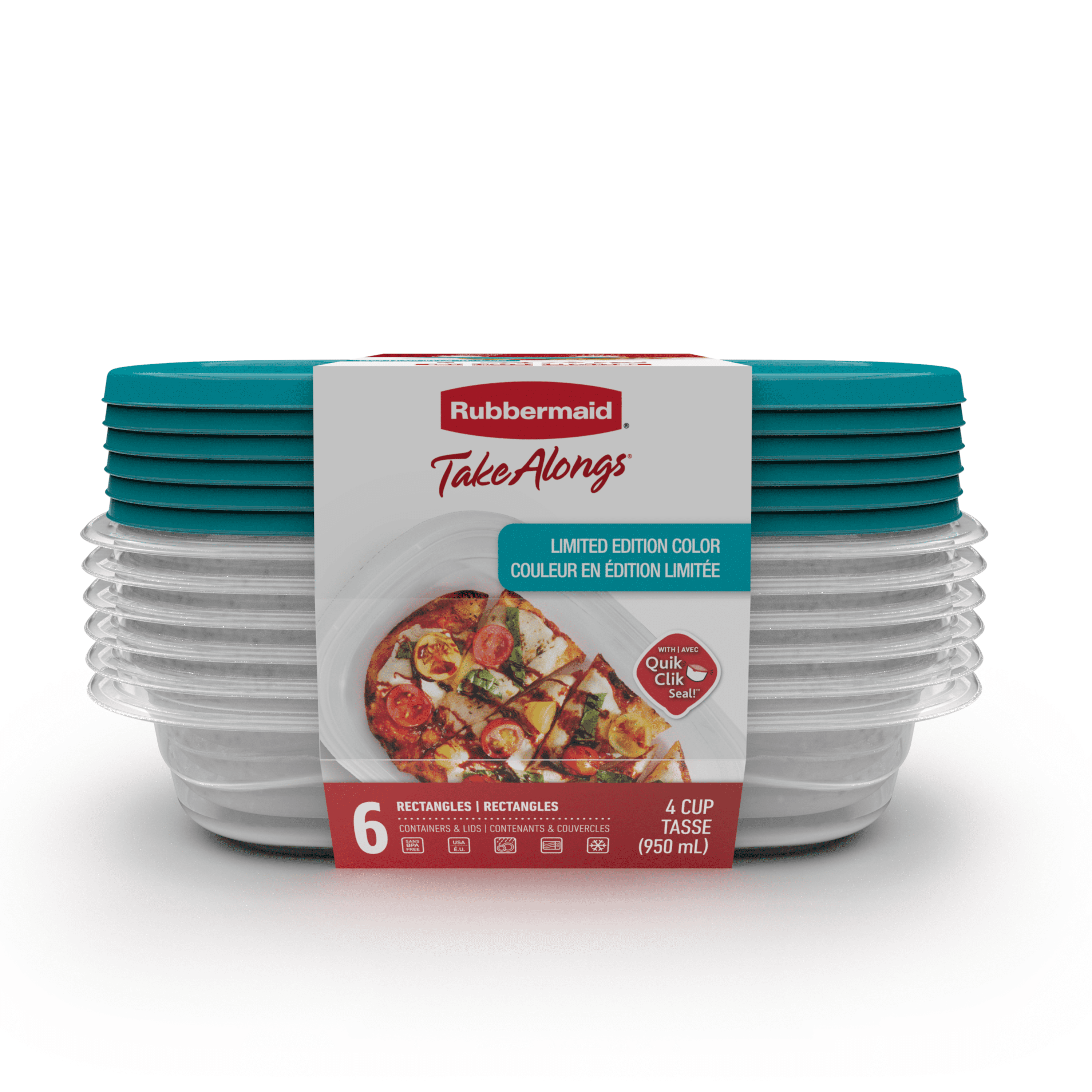 Rubbermaid TakeAlongs 2.9 C. Clear Rectangle Food Storage Container with  Lids (4-Pack) - Power Townsend Company