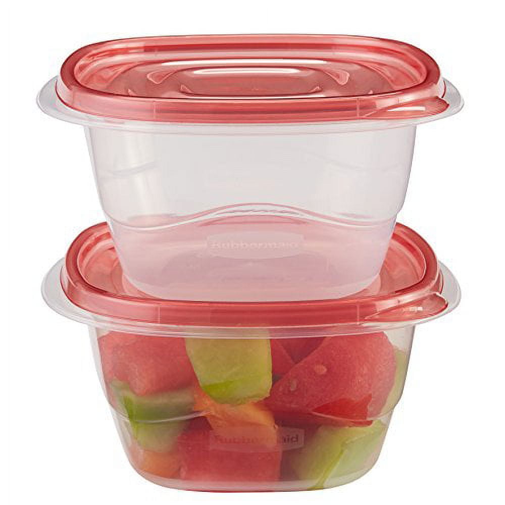  Rubbermaid TakeAlongs Deep Squares Food Storage Containers, 7  Cup, Chili Tint, 2 Pack : Tools & Home Improvement