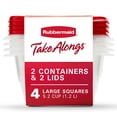 thumbnail image 1 of Rubbermaid TakeAlongs 5.2-Cup Deep Square Food Storage Containers, Ruby Red, 4 pack, 1 of 8