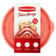 Rubbermaid TakeAlongs 6.2 Cup Serving Bowl Food Storage Containers, Set of 3, Red