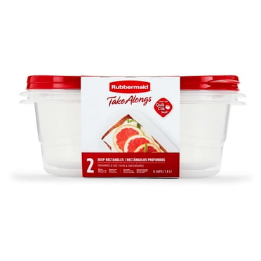 Rubbermaid TakeAlongs Deep Rectangles 8 Cup, 2 Pack