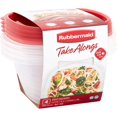 thumbnail image 1 of Rubbermaid TakeAlongs Deep Square Food Storage Containers, 5.2 cups, 8 pack (4 lids + 4 containers), 1 of 4