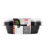 Rubbermaid TakeAlongs Divided Meal Prep Containers, 556 mL (2.35 Cup), Black, 3 Pack