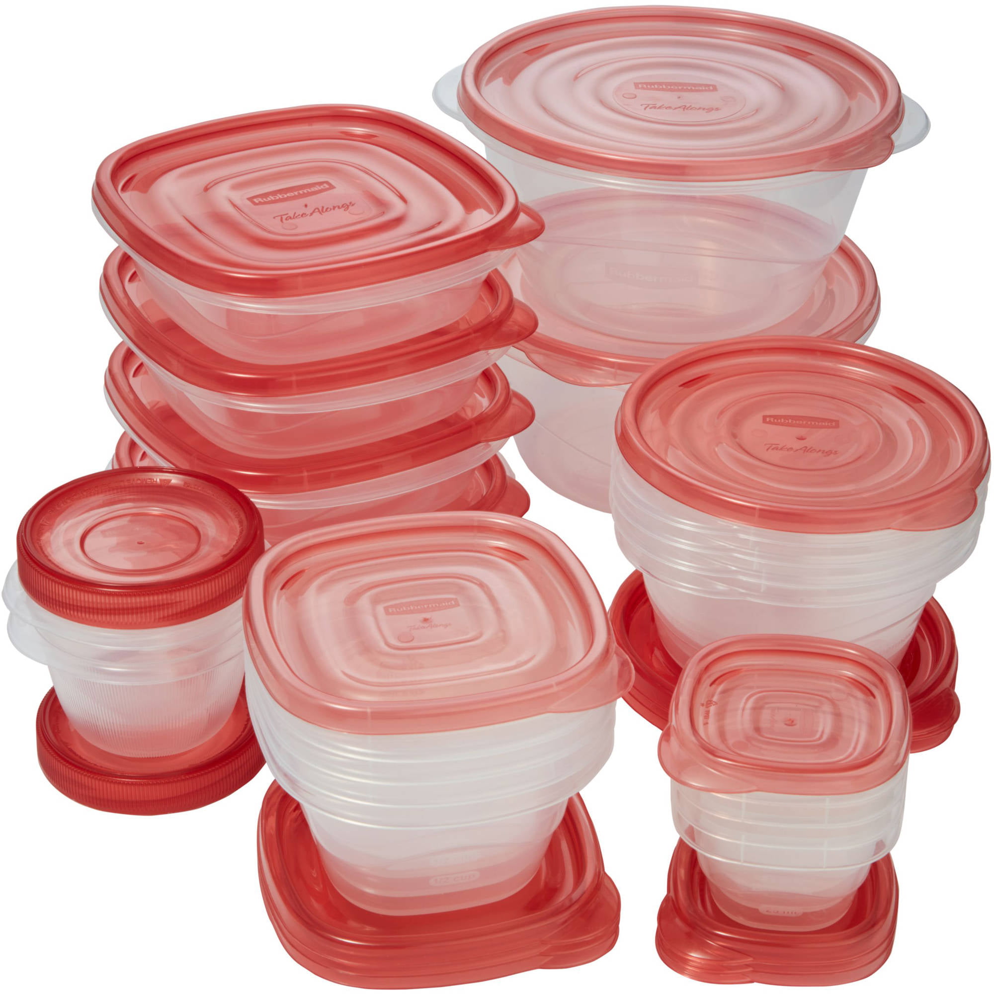 Rubbermaid TakeAlongs 40-Piece Food Storage Container Set in Red