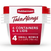 Rubbermaid TakeAlongs Food Storage Containers 3.2 cup Bowls 4pk