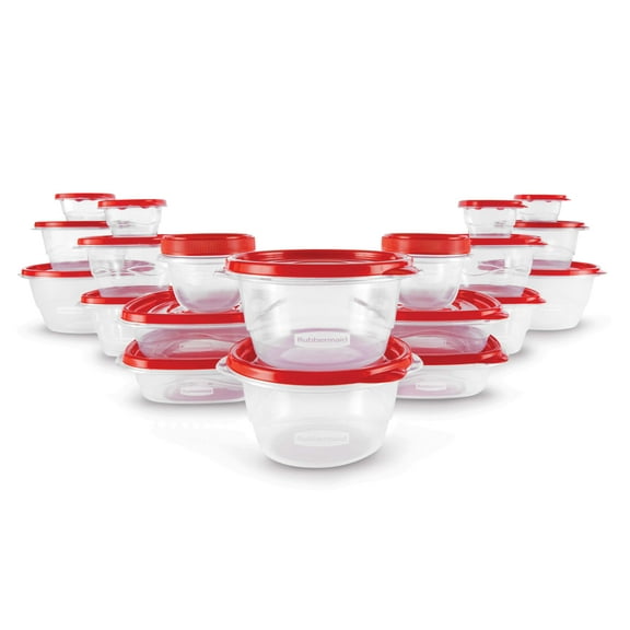 Rubbermaid TakeAlongs Food Storage Containers, 40 Piece Set, Ruby Red