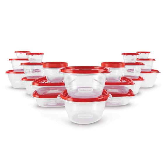 Rubbermaid TakeAlongs Food Storage Containers, 40 Piece Set, Ruby Red