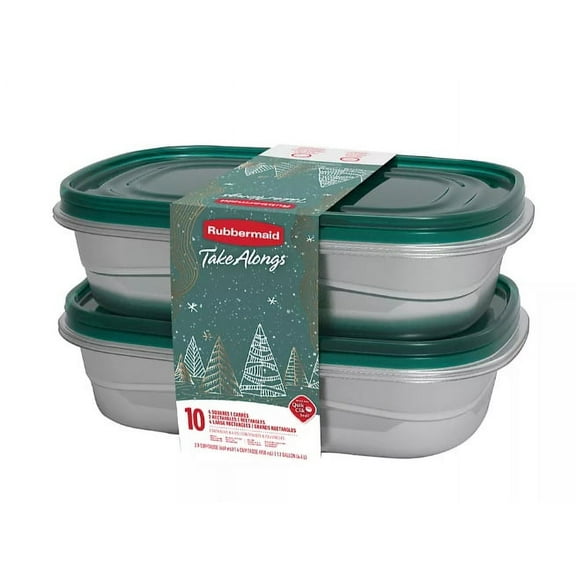 Rubbermaid TakeAlongs Green Plastic Food Storage Containers (10 Count)