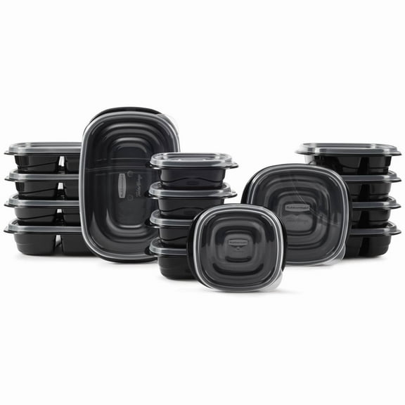 Rubbermaid TakeAlongs Meal Prep Food Storage Containers with Divided Base, 30 Pieces Value Pack
