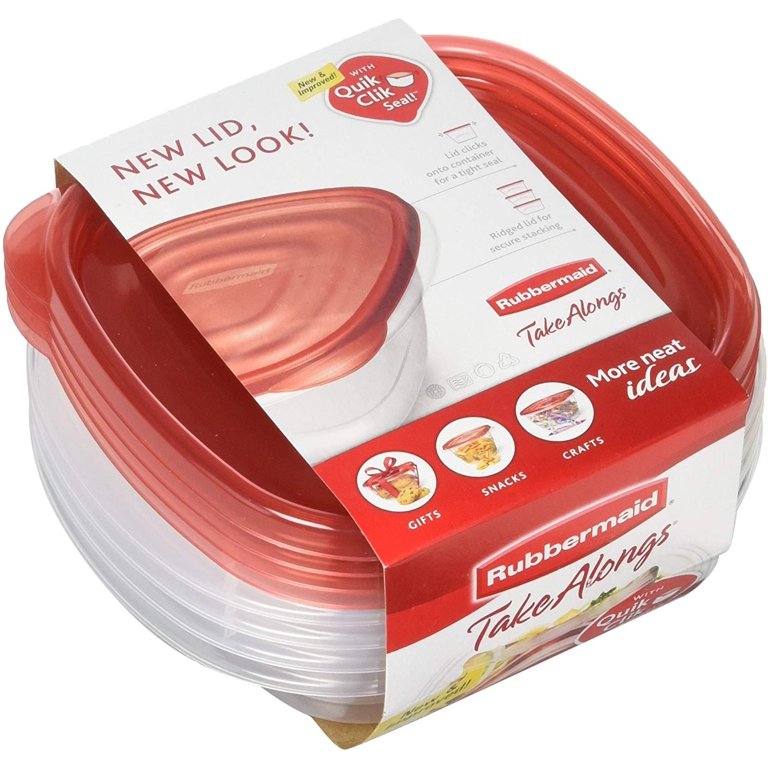Rubbermaid TakeAlongs Plastic Lunch Food Storage Containers, 2.9