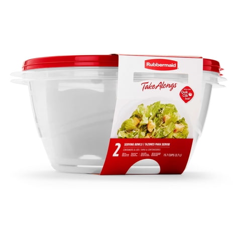 Rubbermaid TakeAlongs Serving Bowl Food Storage Containers, 15.7 Cup, 2 Count