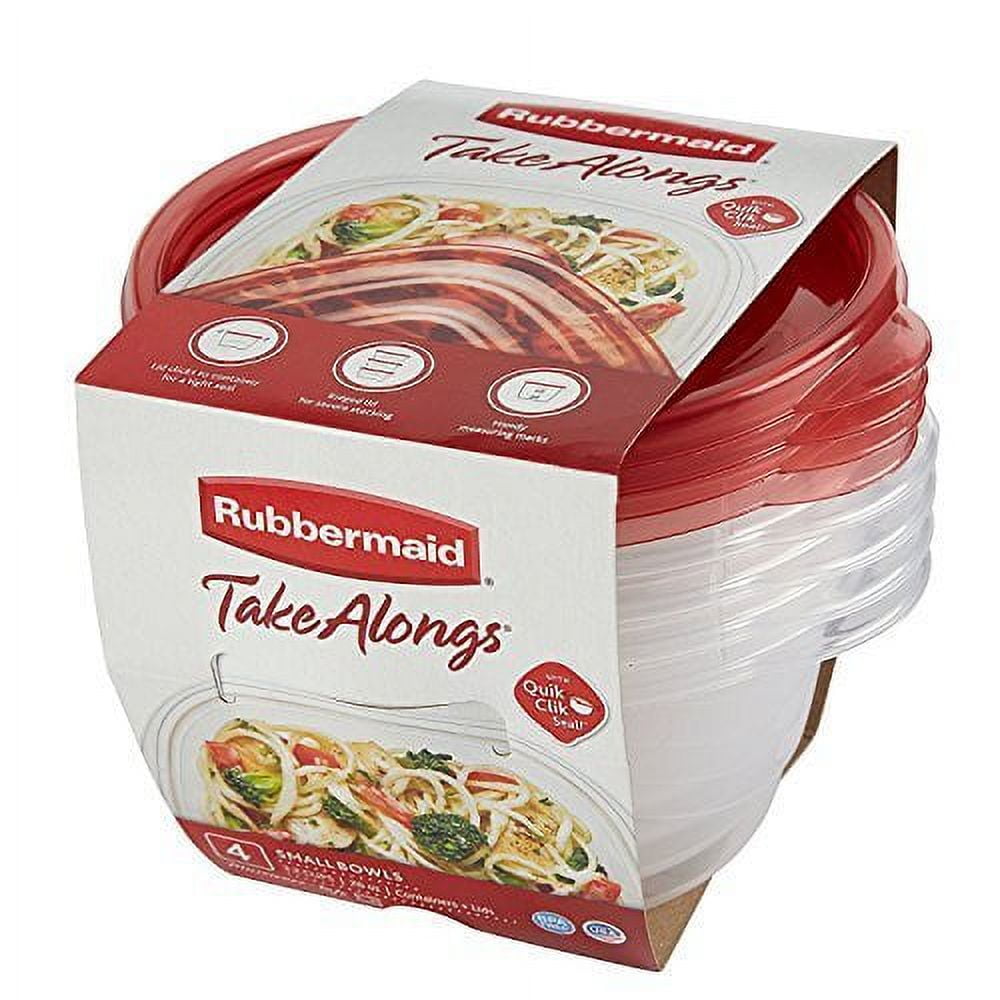 Rubbermaid TakeAlongs 2.9 Cup Sandwich Food Storage Container, 4 Pack 