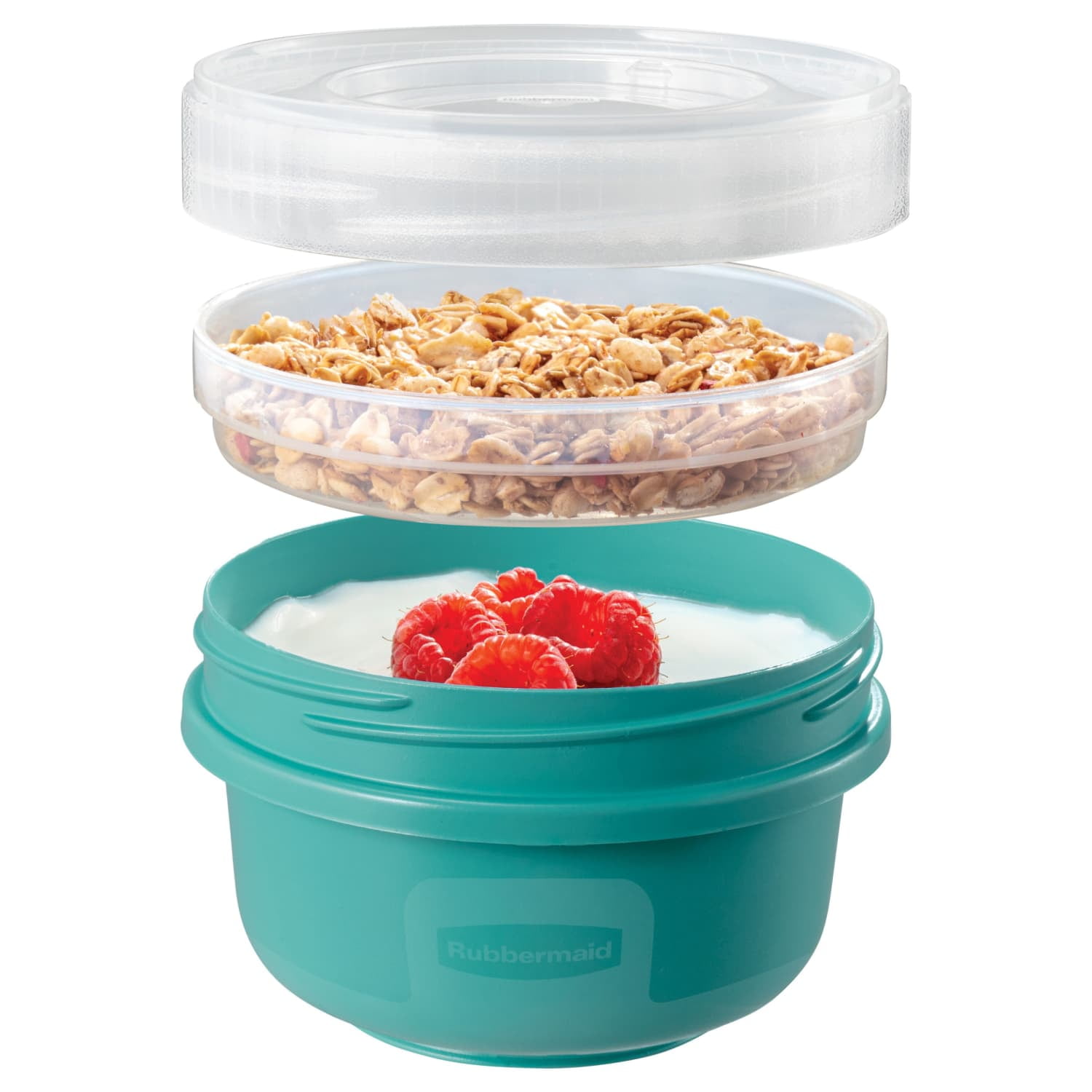 Rubbermaid TakeAlongs Twist & Seal 1.6-Cup Food Storage Containers, Teal Splash, 3-Pack