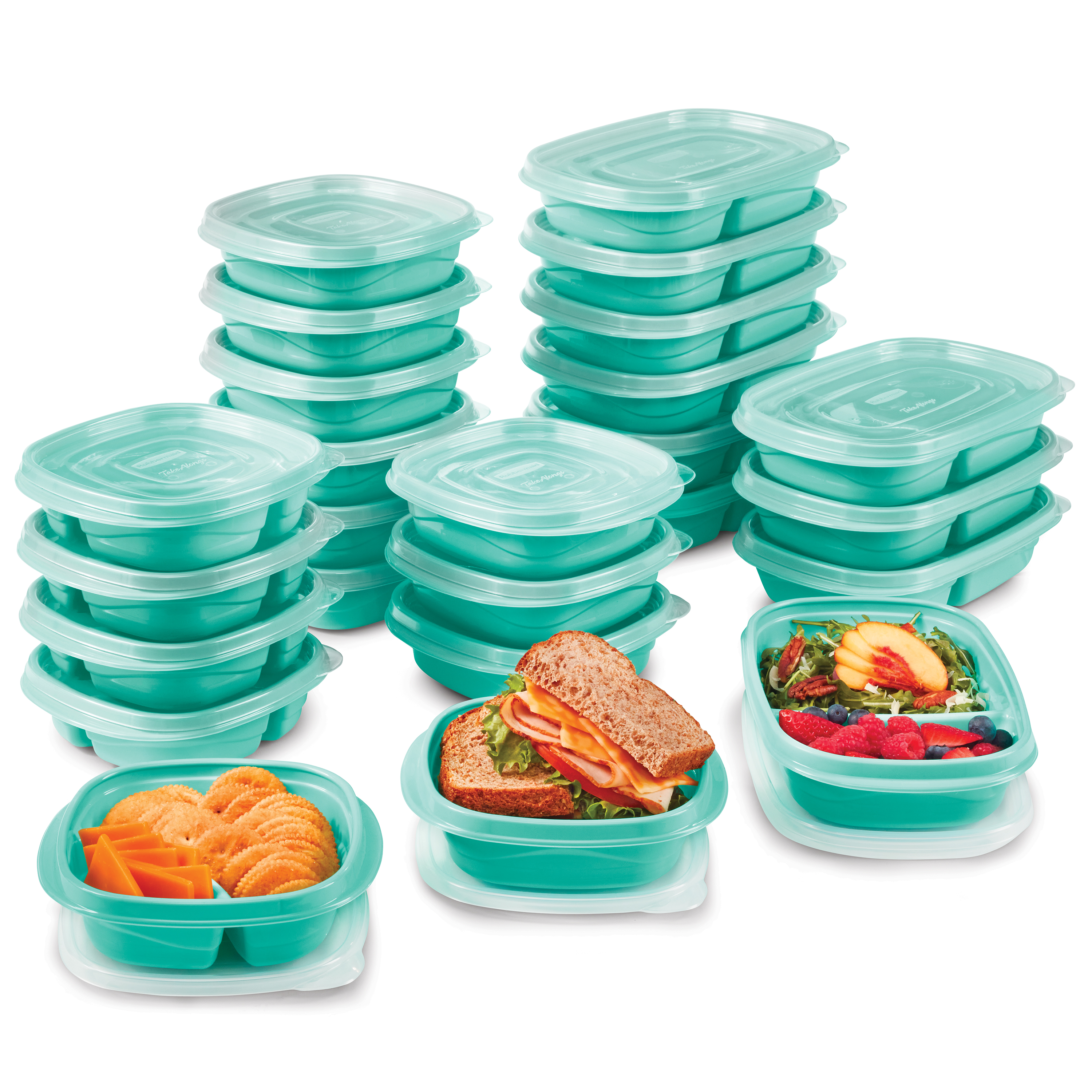 Rubbermaid TakeAlongs Variety Set of 25 Food Storage Containers, Teal Lids - image 1 of 6