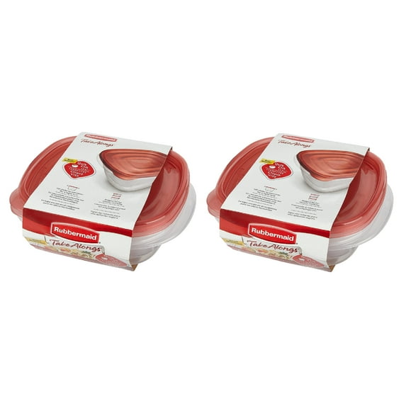 Rubbermaid Takealongs Deep Square Food Storage Containers Chili Red (Pack Of 2)