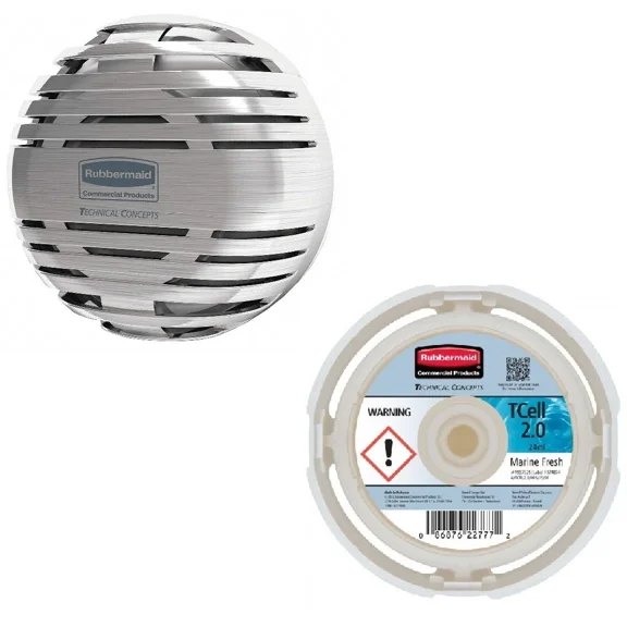 Rubbermaid Technical Concepts 1 Tcell 2.0 Dispenser Brushed Chrome & 1 Refill