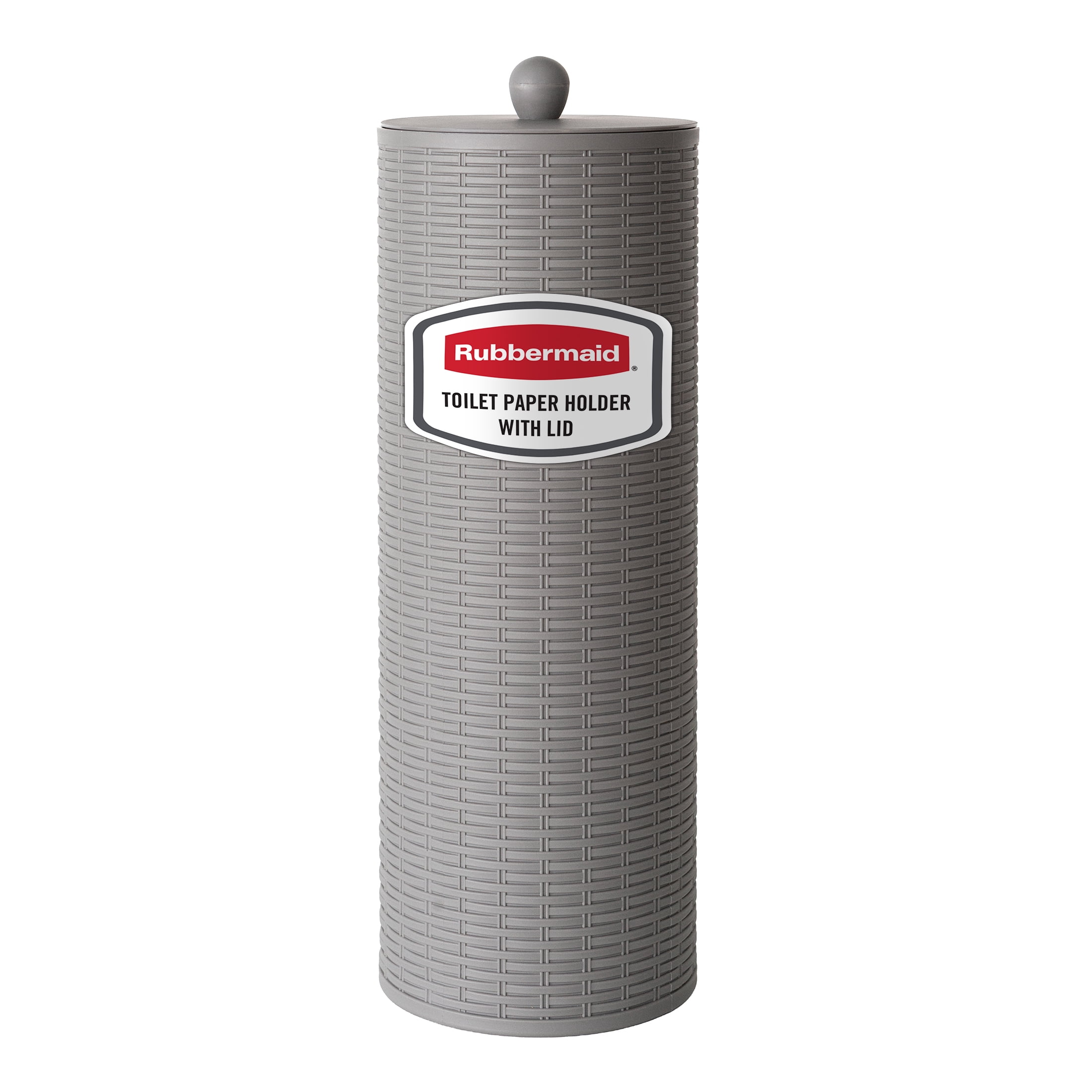 Rubbermaid Charcoal Gray Toilet Paper Holder with Lid, Holds 4 Rolls