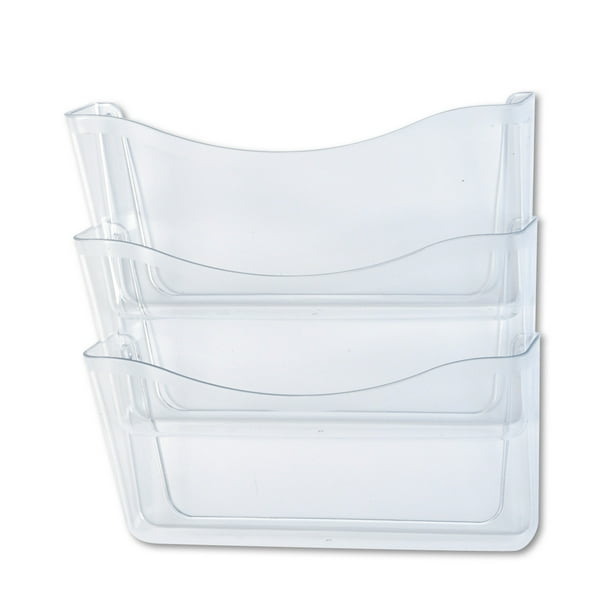 Rubbermaid Unbreakable Three Pocket Wall File Set, Letter, Clear