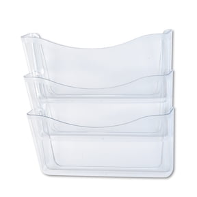 Rubbermaid Unbreakable Three Pocket Wall File Set, Letter, Clear