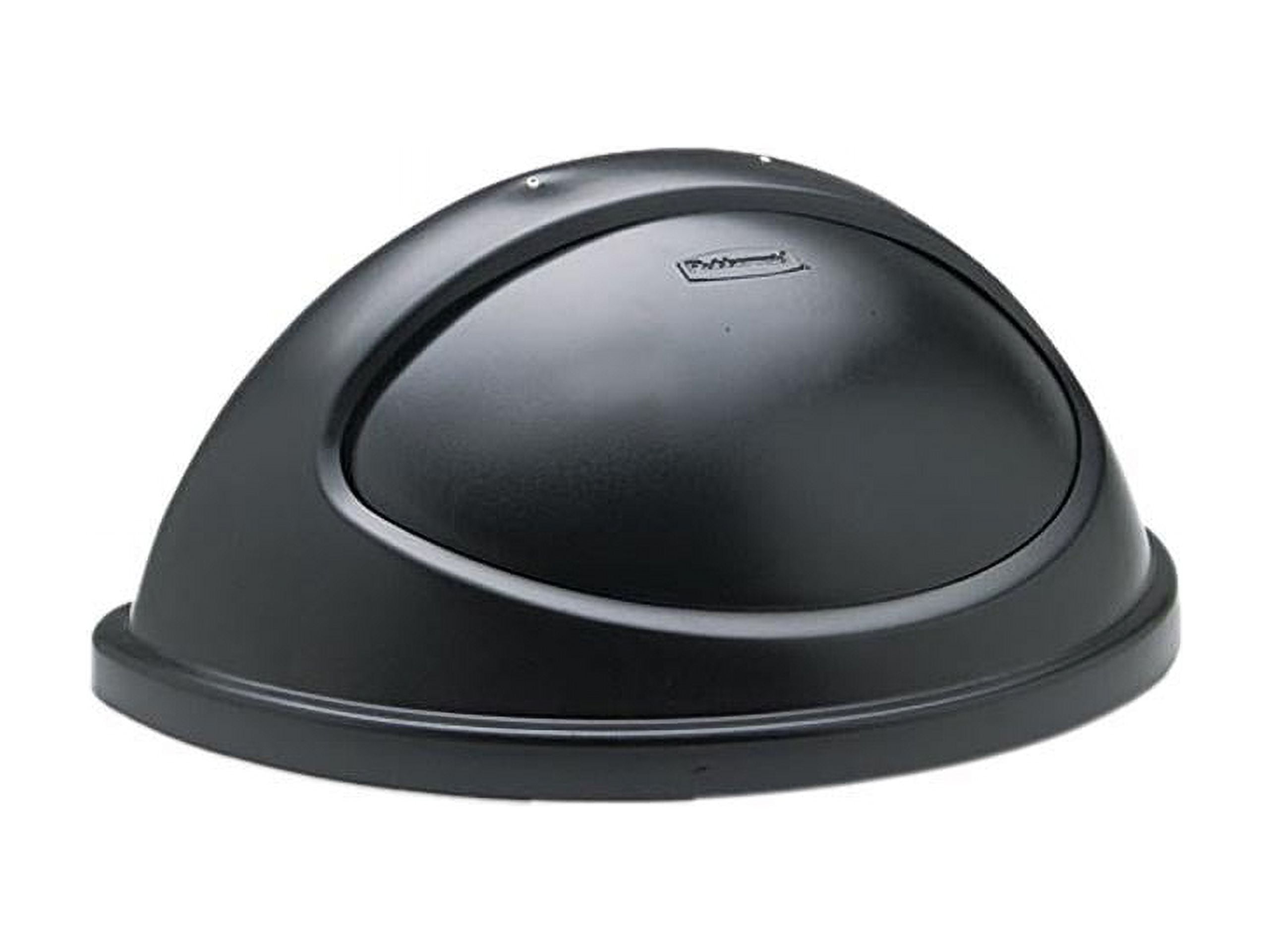 Rubbermaid Untouchable Plastic Half-Round Lid, 21.38w x 12.38d x 9.13h, Black