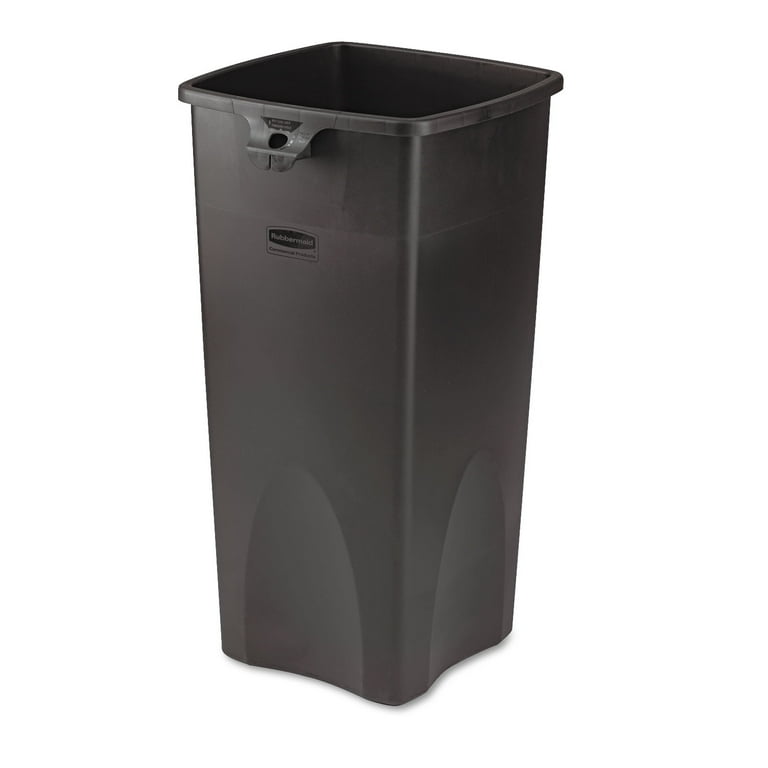 Untouchable Square Waste Receptacle, 23 gal, Plastic, Black Untouchable Square Waste Receptacle, 23 gal, Plastic, Black