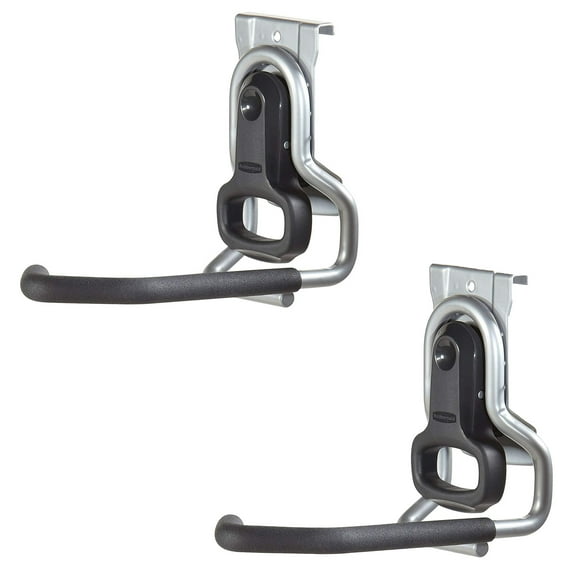 Rubbermaid Vertical FastTrack Hanging Wall Mount Hook Garage Organizer (2 Pack)