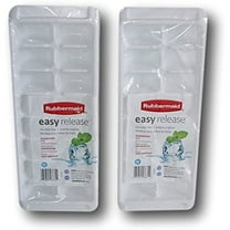 Rubbermaid White Easy Release Ice Cube Tray Set of 2, 12.5'' x 5'