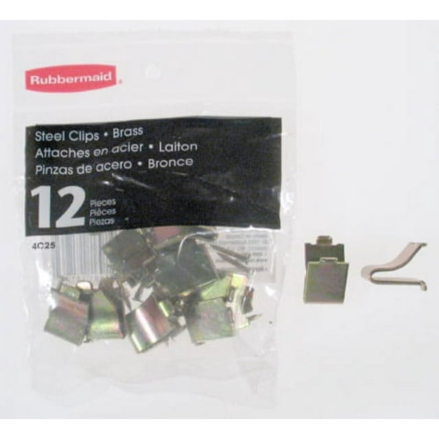Rubbermaid Zinc Standard Shelf Steel Clips - 12 Count