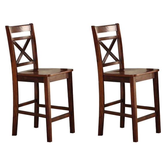 Rubberwood Cherry Chairs (Set of 2) / Sturdy and Elegant in Living Area