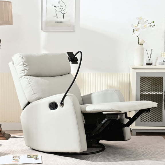 Rubberwood Frame - 360° Swivel and Reclining Function - Living Room Relaxing - Easy Assembly
