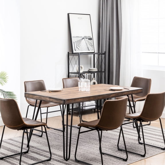 Rubberwood table top - Metal legs for stability - Family meals - Premium seating experience