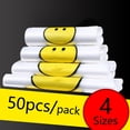 thumbnail image 1 of Rubbish Bags for Storage and – Happy Face Disposable Bags 50 Pcs Bags for Household Waste Management and Cleaning 50PCS, 32X10X4CM, Clear, 1 of 9